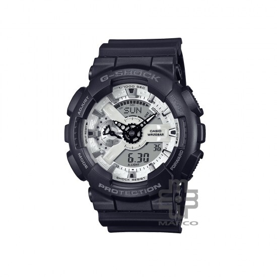 Casio G-Shock Black and Brilliant White Series GA-110WD-1A Black Resin Band Men Sports Watch Casio G-Shock Black and Brilliant White Series GA-110WD-1A Black Resin Band Men Sports Watch