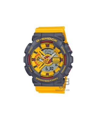 Casio G-Shock Retro 90s Sport Series GA-110Y-9A Yellow Resin Band Men Sport Watch