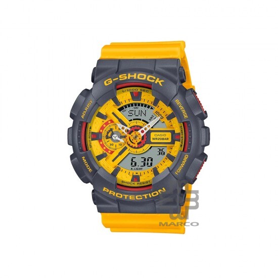 Casio G-Shock Retro 90s Sport Series GA-110Y-9A Yellow Resin Band Men Sport Watch