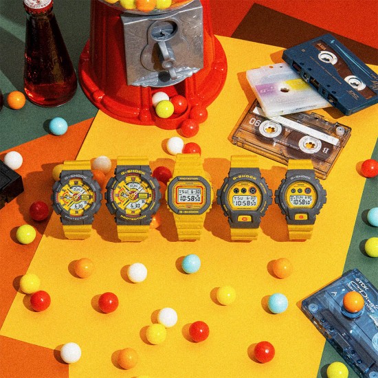 Casio G-Shock Retro 90s Sport Series GA-110Y-9A Yellow Resin Band Men Sport Watch