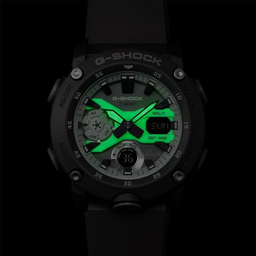 Casio G-Shock Hidden Glow Series GA-2000HD-8A Gray Resin Band Men Sports Watch