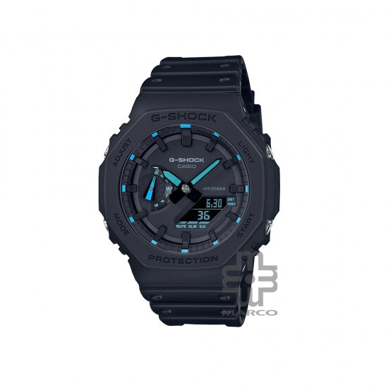 Casio G-Shock Neon Accent Series GA-2100-1A2 Black Resin Band Men Sports Watch