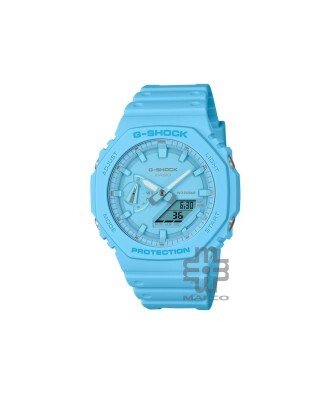 Casio G-Shock Tone-On-Tone Series GA-2100-2A2 Turquoise Blue Bio-Based Resin Band Men Sport Watch
