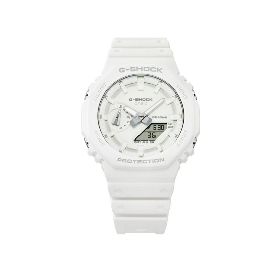 Casio G-Shock Tone-On-Tone Series GA-2100-7A7 White Bio-Based Resin Band Men Sport Watch