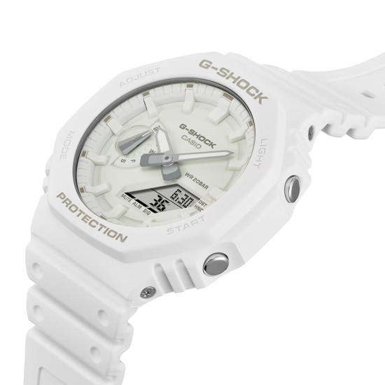 Casio G-Shock Tone-On-Tone Series GA-2100-7A7 White Bio-Based Resin Band Men Sport Watch