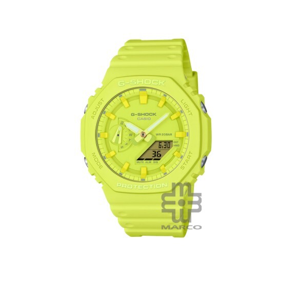 Casio G-Shock Tone-On-Tone Series GA-2100-9A9 Yellow Bio-Based Resin Band Men Sport Watch Casio G-Shock Tone-On-Tone Series GA-2100-9A9 Yellow Bio-Based Resin Band Men Sport Watch