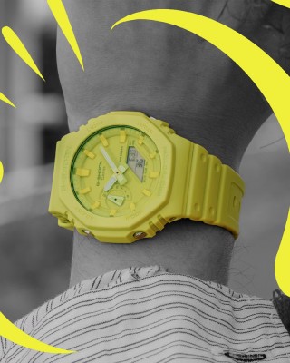Casio G-Shock Tone-On-Tone Series GA-2100-9A9 Yellow Bio-Based Resin Band Men Sport Watch