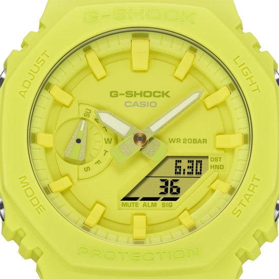 Casio G-Shock Tone-On-Tone Series GA-2100-9A9 Yellow Bio-Based Resin Band Men Sport Watch Casio G-Shock Tone-On-Tone Series GA-2100-9A9 Yellow Bio-Based Resin Band Men Sport Watch