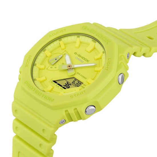 Casio G-Shock Tone-On-Tone Series GA-2100-9A9 Yellow Bio-Based Resin Band Men Sport Watch Casio G-Shock Tone-On-Tone Series GA-2100-9A9 Yellow Bio-Based Resin Band Men Sport Watch