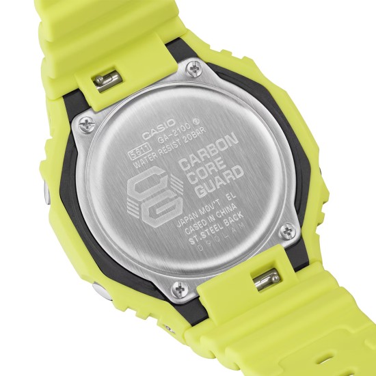 Casio G-Shock Tone-On-Tone Series GA-2100-9A9 Yellow Bio-Based Resin Band Men Sport Watch Casio G-Shock Tone-On-Tone Series GA-2100-9A9 Yellow Bio-Based Resin Band Men Sport Watch
