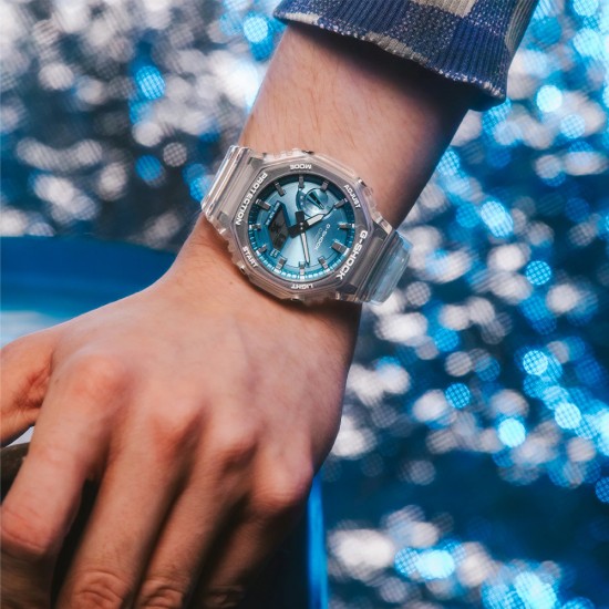 Casio G-Shock Bright Metallic Dial Series GA-2100BM-7A2 White Transparent Resin Band Men Sports Watch Casio G-Shock Bright Metallic Dial Series GA-2100BM-7A2 White Transparent Resin Band Men Sports Watch
