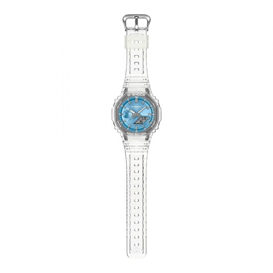 Casio G-Shock Bright Metallic Dial Series GA-2100BM-7A2 White Transparent Resin Band Men Sports Watch Casio G-Shock Bright Metallic Dial Series GA-2100BM-7A2 White Transparent Resin Band Men Sports Watch