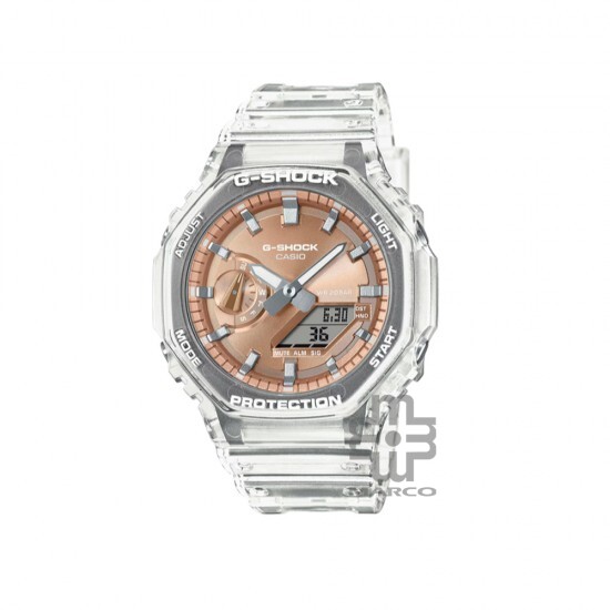 Casio G-Shock Bright Metallic Dial Series GA-2100BM-7A5 White Transparent Resin Band Men Sports Watch Casio G-Shock Bright Metallic Dial Series GA-2100BM-7A5 White Transparent Resin Band Men Sports Watch