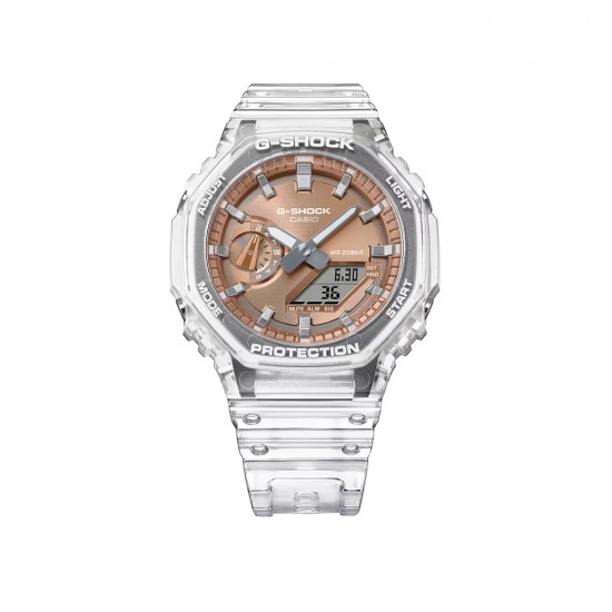 Casio G-Shock Bright Metallic Dial Series GA-2100BM-7A5 White Transparent Resin Band Men Sports Watch Casio G-Shock Bright Metallic Dial Series GA-2100BM-7A5 White Transparent Resin Band Men Sports Watch