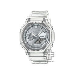 Casio G-Shock Bright Metallic Dial Series GA-2100BM-7A8 White Transparent Resin Band Men Sports Watch