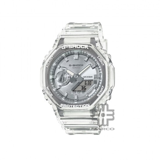 Casio G-Shock Bright Metallic Dial Series GA-2100BM-7A8 White Transparent Resin Band Men Sports Watch Casio G-Shock Bright Metallic Dial Series GA-2100BM-7A8 White Transparent Resin Band Men Sports Watch