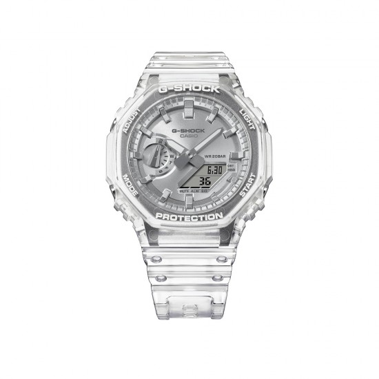 Casio G-Shock Bright Metallic Dial Series GA-2100BM-7A8 White Transparent Resin Band Men Sports Watch Casio G-Shock Bright Metallic Dial Series GA-2100BM-7A8 White Transparent Resin Band Men Sports Watch