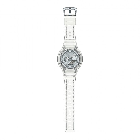 Casio G-Shock Bright Metallic Dial Series GA-2100BM-7A8 White Transparent Resin Band Men Sports Watch Casio G-Shock Bright Metallic Dial Series GA-2100BM-7A8 White Transparent Resin Band Men Sports Watch