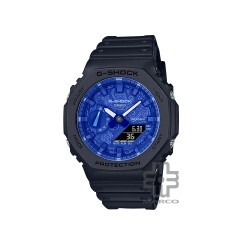 Casio G-Shock Blue Paisley Series GA-2100BP-1A Black Resin Band Men Sports Watch
