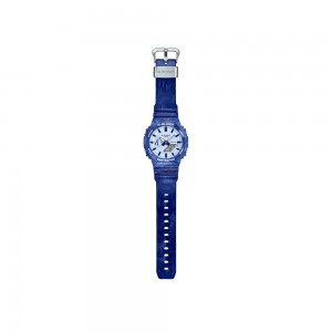 Casio G-Shock Porcelain Series GA-2100BWP-2A Blue Resin Band Men Sports Watch
