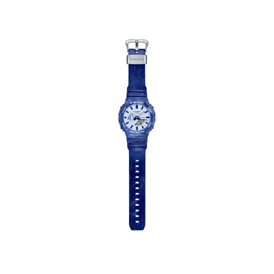 Casio G-Shock Porcelain Series GA-2100BWP-2A Blue Resin Band Men Sports Watch