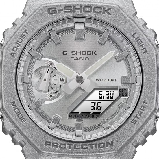 Casio G-Shock Forgotten Future Series GA-2100FF-8A Metallic Silver Resin Band Men Sport Watch
