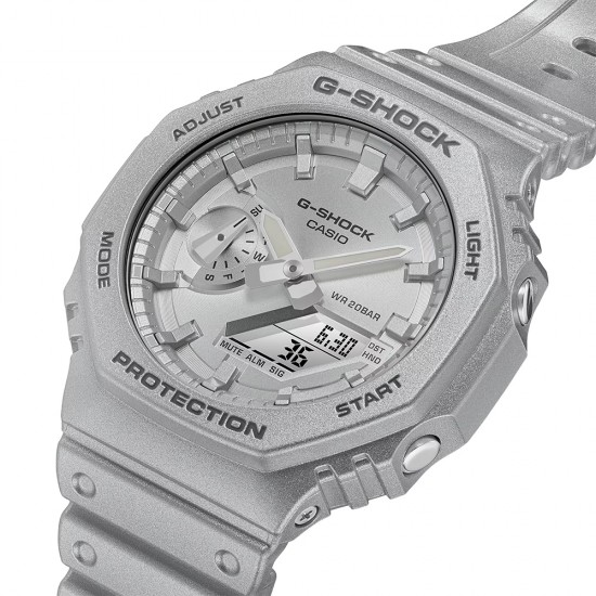 Casio G-Shock Forgotten Future Series GA-2100FF-8A Metallic Silver Resin Band Men Sport Watch