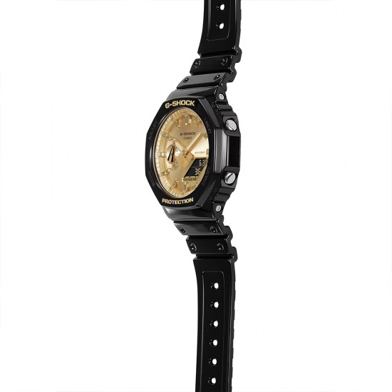 Casio G-Shock Gold And Silver Color GA-2100GB-1A Black Resin Band Men Sports Watch