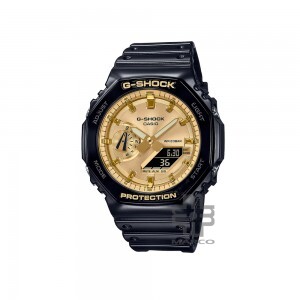 Casio G-Shock Gold And Silver Color GA-2100GB-1A Black Resin Band Men Sports Watch