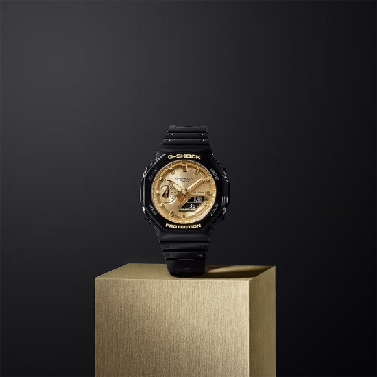 Casio G-Shock Gold And Silver Color GA-2100GB-1A Black Resin Band Men Sports Watch