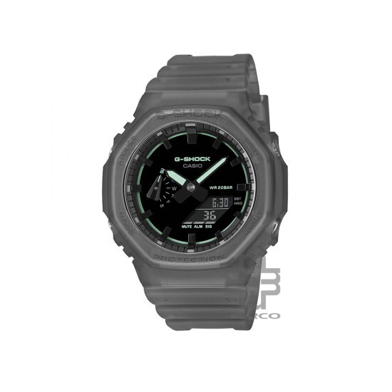 Casio G-Shock GA-2100K-1A Translucent Matte Black Resin Band Men Sport Watch