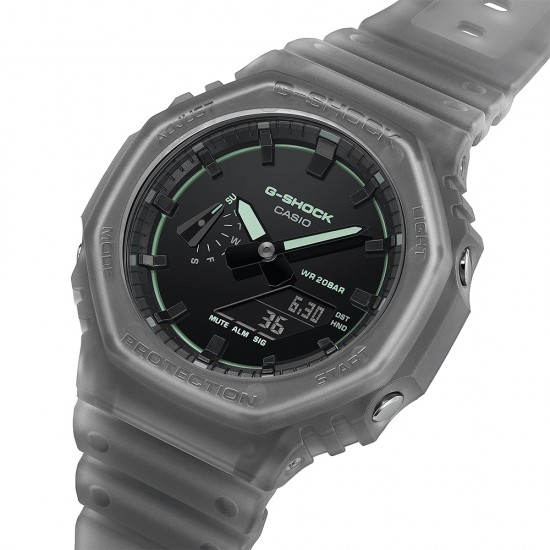 Casio G-Shock GA-2100K-1A Translucent Matte Black Resin Band Men Sport Watch