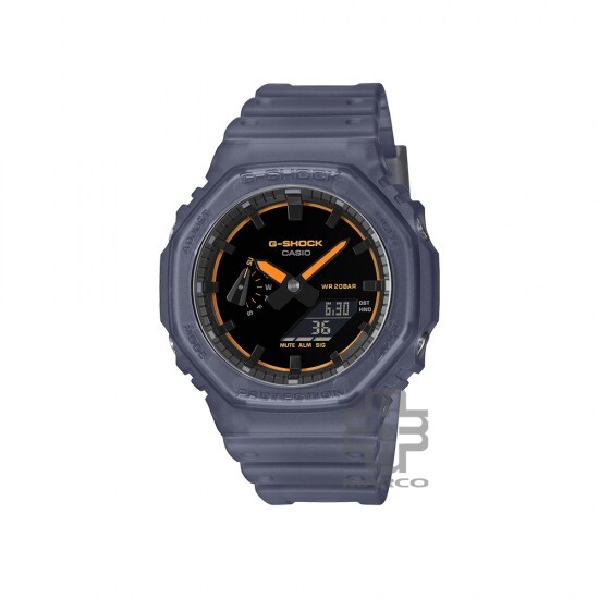 Casio G-Shock GA-2100K-2A Translucent Matte Blue Resin Band Men Sport Watch