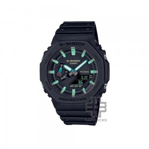 Casio G-Shock Teal and Brown Series GA-2100RC-1A Black Resin Band Men Sport Watch