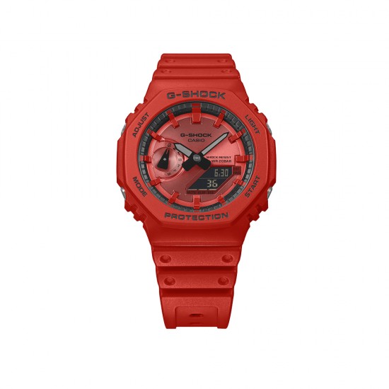 Casio G-Shock GA-2100RRB-4A Red Bio-based Resin Band Men Sports Watch