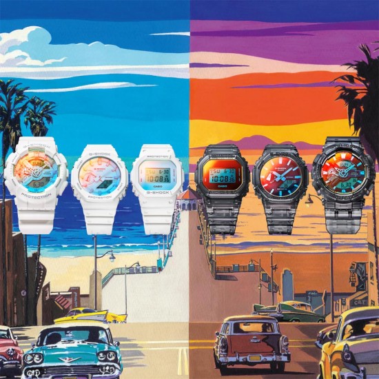 Casio G-Shock Beach Time Lapse Series GA-2100TL-7A White Bio-Based Resin Band Men Sports Watch