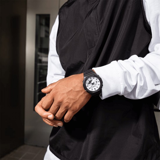 Casio G-Shock Black and Brilliant White Series GA-2100WD-1A Black Bio-Based Resin Band Men Sport Watch Casio G-Shock Black and Brilliant White Series GA-2100WD-1A Black Bio-Based Resin Band Men Sport Watch