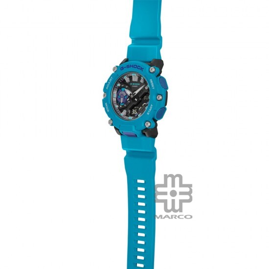 Casio G-Shock GA-2200-2A Turquoise Resin Band Men Sports Watch