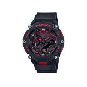 Casio G-Shock Ignite Red Series GA-2200BNR-1A Black Resin Band Men Sports Watch