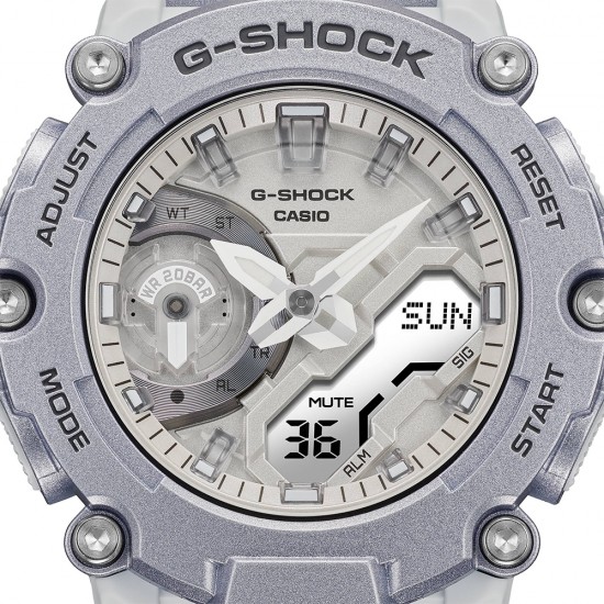 Casio G-Shock Forgotten Future Series GA-2200FF-8A Metallic Silver Resin Band Men Sport Watch