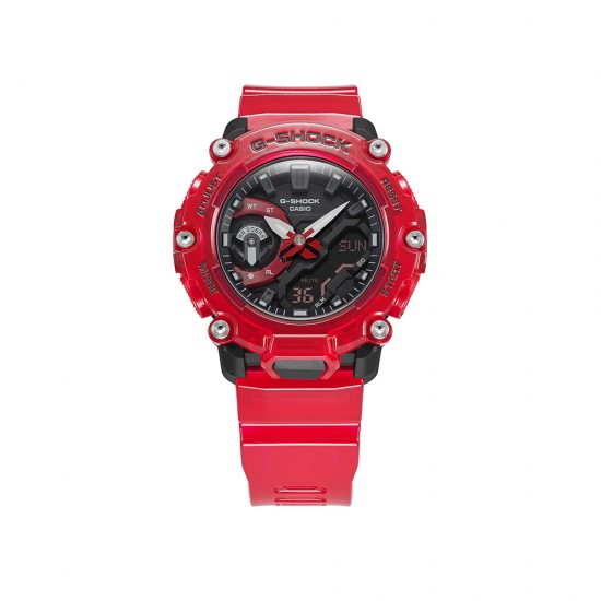 Casio G-Shock Sound Wave Series GA-2200SKL-4A Red Resin Band Men Sports Watch