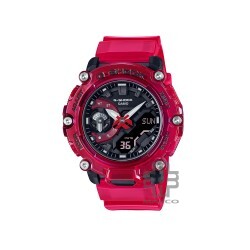 Casio G-Shock Sound Wave Series GA-2200SKL-4A Red Resin Band Men Sports Watch