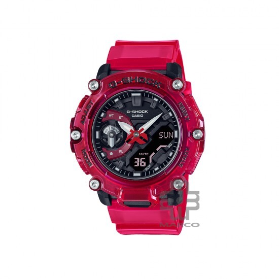 Casio G-Shock Sound Wave Series GA-2200SKL-4A Red Resin Band Men Sports Watch