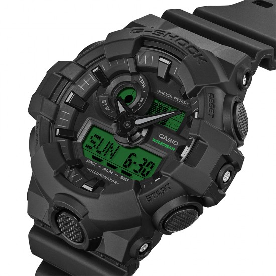 Casio G-Shock GA-700BEG-1A Black Resin Band Men Sport Watch