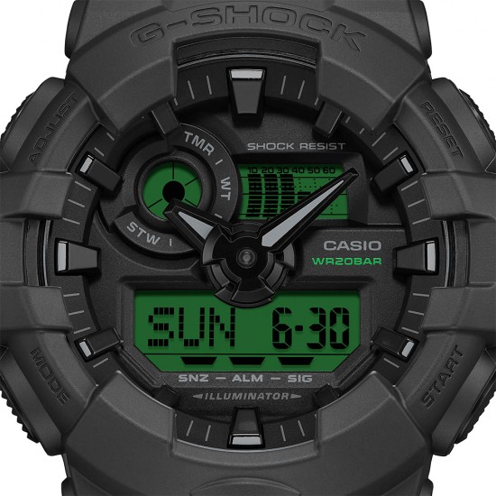 Casio G-Shock GA-700BEG-1A Black Resin Band Men Sport Watch