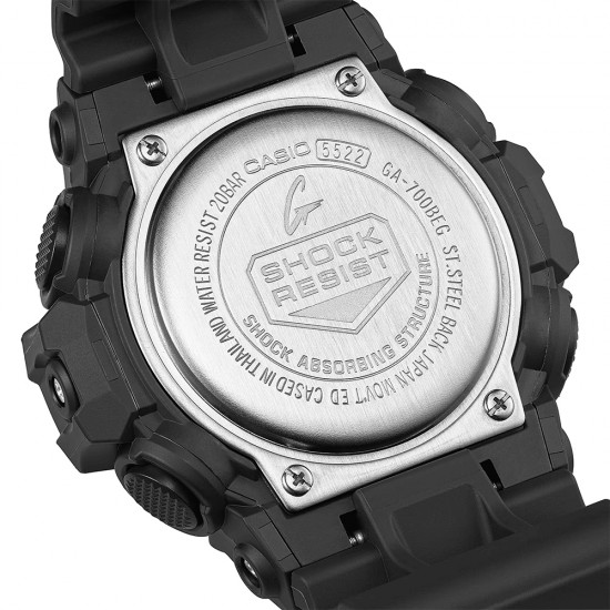 Casio G-Shock GA-700BEG-1A Black Resin Band Men Sport Watch