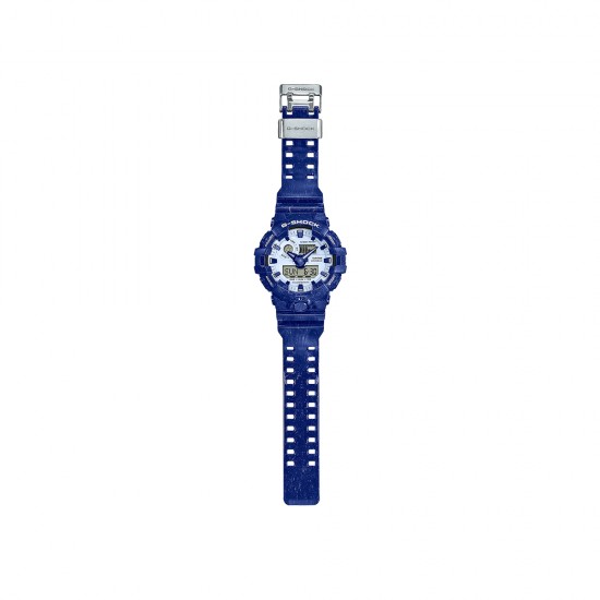 Casio G-Shock Porcelain Series GA-700BWP-2A Blue Resin Band Men Sports Watch