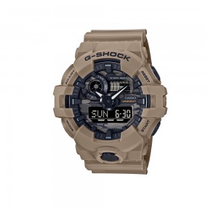 Casio G-Shock Camo Dial Utility Series GA-700CA-5A Brown Resin Band Men Sports Watch