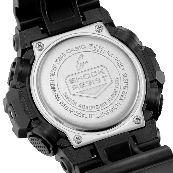 Casio G-Shock Caution Yellow Series GA-700CY-1A Black Resin Band Men Sports Watch
