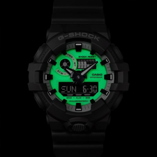 Casio G-Shock Hidden Glow Series GA-700HD-8A Gray Resin Band Men Sports Watch Casio G-Shock Hidden Glow Series GA-700HD-8A Gray Resin Band Men Sports Watch